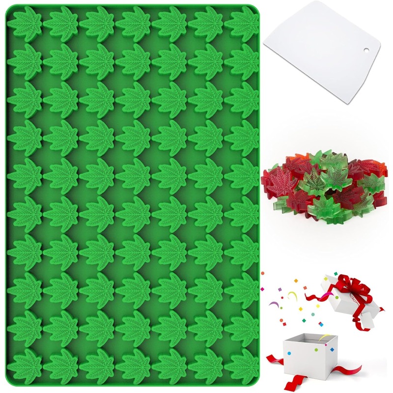 Gummy Candy - 70 Bölmeli Silikon Kalıplar, Esrar, Kenevir