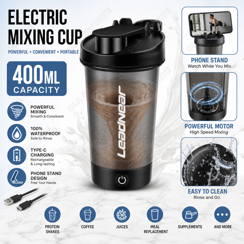 Protein Bar - Telefon Tutuculu Elektrikli Karıştırma Kabı 400ML