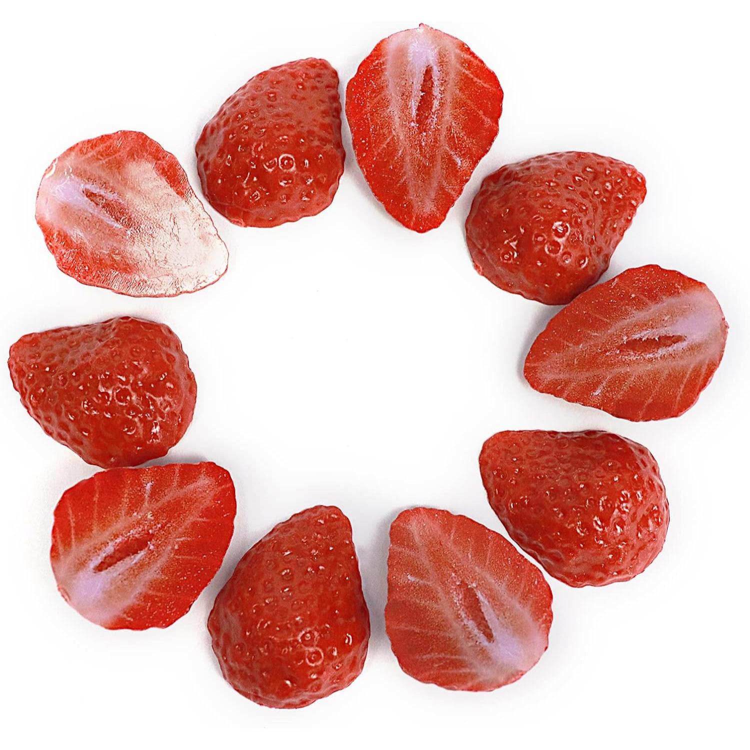 Chocolate Snack - Yapay çilek yaprakları, meyve süslemeleri, parti,