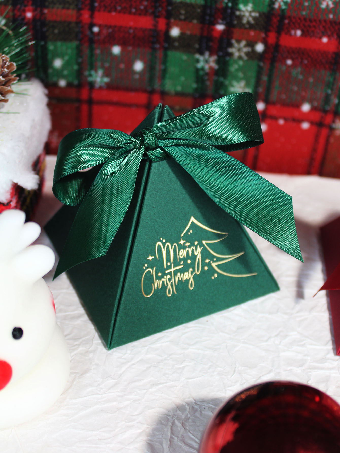 Etiket kurdeleler ile noel üçg - Chocolate Snack incelemesi ve fiyatı